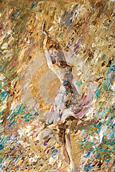 background, painting, painting, painted with oil paints. ballerina In the ballet pas de deux is a dance duo in which two