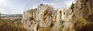 Background panoramic view of Ponte Nuevo in Ronda