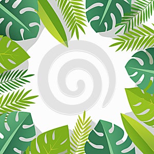 background with Paper cutout jungle style
