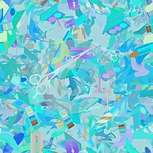 Seamless design pattern. Mixture of topics, abstract art