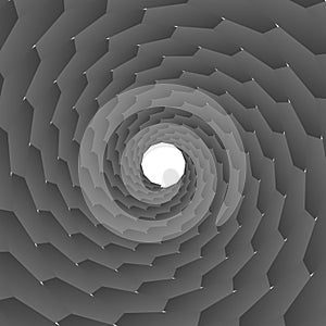 Background, pattern, black and white spiral pattern. Round centered Halftone illustration. Triangle, rotation. photo
