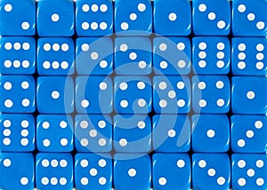 Background pattern of blue dices, random ordered