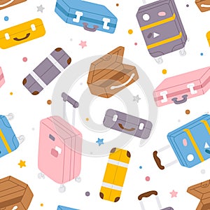 background pattern with cartoon suitcases