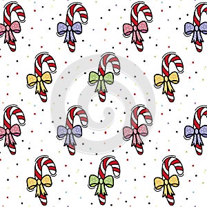 Background with pattern of Christmas candies.