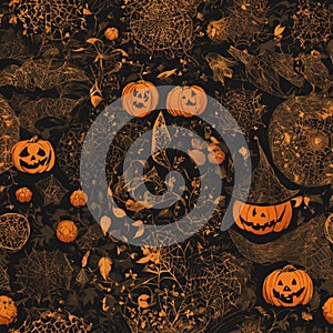 background pattern featuring various vegetables such as pumpkins, cucurbita, and calabaza