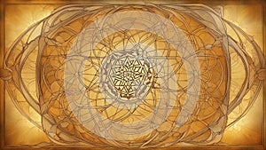 background with a pattern _The Metatron cube is another symbol of sacred geometry that is derived from the flower of life. photo