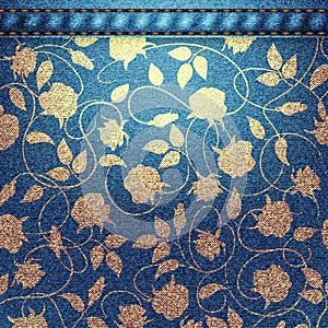 Background pattern. Texture of denim fabric.