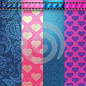 Background pattern. Texture of denim fabric.