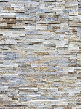 Background, Pattern of White Modern stone Brick Wall Surfaced photo