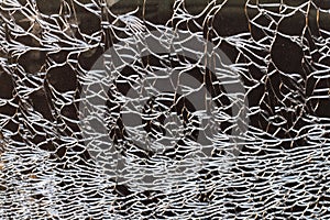 Background patterned glass cracking.