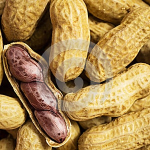 Background of peanuts open shell