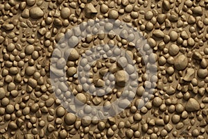 Background of pebble stone wall texture, closeup of photo