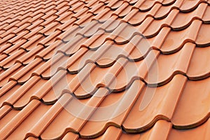 Background perspective of red roof tiles photo