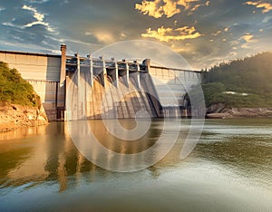 giant sluice gate in a dam photo