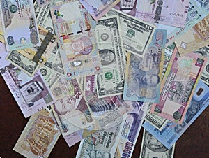 Background photo for various currencies, foreign exchange