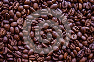 Background picture, fresh roasted coffee beans,whole bean coffee photo
