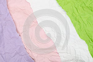 Background of a piece of crumpled paper of different colors