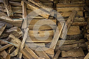 Background of pile of firewood