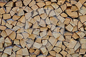 Background of a pile of firewood.