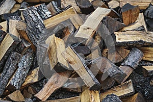Background with pile of firewoods