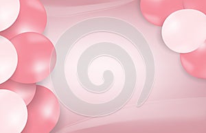 Background of pink balloons, sweet birthday party concept