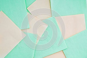 Background  pink and green hygiene paper napkins
