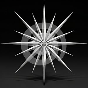 Background is a plain, dark surface, emphasizing the star's reflective and