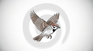 The background is plain emphasizing the bird s form and motion