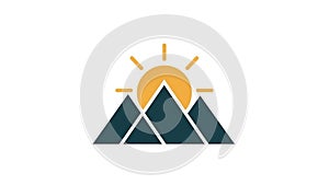 Background is plain white emphasizing the contrast between the mountains