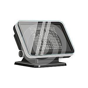 Background is plain white emphasizing the device s modern and