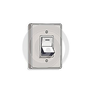 The background is plain white, emphasizing the light switch as the
