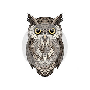 Background is plain white emphasizing the owl s intricate design