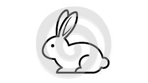 The background is plain white emphasizing the rabbit s outline