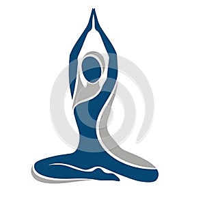 Background is plain white emphasizing the simplicity and focus on the yoga