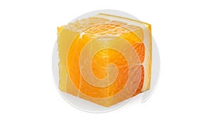 The background is plain white emphasizing the unique shape and color of