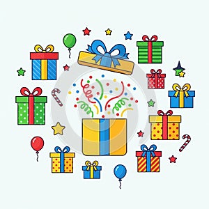 The background is a plain white, emphasizing the vibrant elements