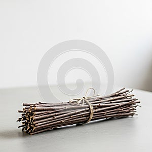 Background is a plain white wall providing a minimalist and clean