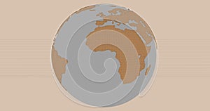 A background of the planet Earth in a cartoonish style, which shows the Africa continent.