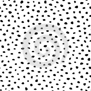 Background polka dot. Seamless pattern. Random dots, snowflakes, circles. Design for fabric, wallpaper. Irregular chaotic abstract