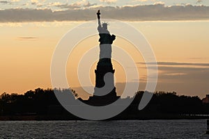 background for postcard Statue of Liberty in New York city