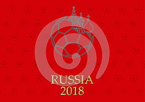 Background poster of football logo and russia dome