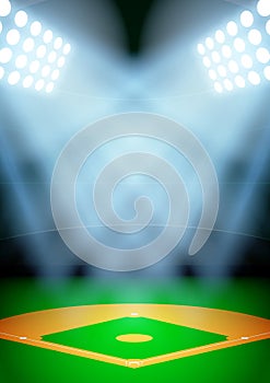 Background for posters night baseball stadium in photo