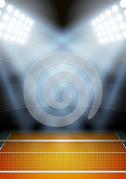 Background for posters night volleyball stadium in