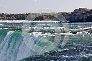 Background with a powerful Niagara waterfall