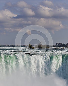 Background with a powerful Niagara waterfall