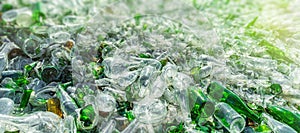 Background of recycle pieces of broken glass