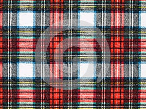 Background of Red and Blue Plaid Fabric