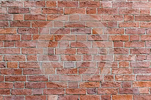 Background of red brick wall pattern texture.