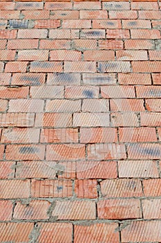 Background of red brick wall pattern texture. Great for graffiti inscriptions