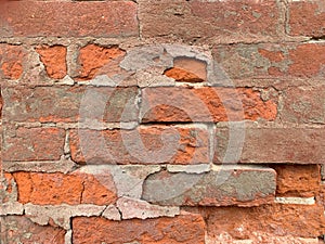 Red brick wall, crackle